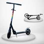 Wembley Kick Scooter for Kids & Adults, 2 Wheel Foldable Kids Scooter with 3 Height Adjustable, Stand, Brake & PU Wheels | Runner Skate Scooter for Adults Kids 8+ Years Boys Girls (Black)