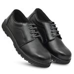 Tara Enterprises Men's Black Real Leather Formal Safety with Steel Toe Light Weight Industrial Safety Shoes for Men 08 (UK/India)