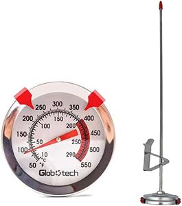 Meat Candy Deep Fry Thermometer - Water Proof 2" Dial Thermometer 12" Long Stem Cooking Stainless Steel Thermometer for Grill, Turkey, BBQ