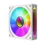 TZMRIT Prism 4 Pro Reverse Flow RGB Fan 120mm White,120mm ARGB Fan,5V 3PIN ARGB Fan,4PIN Mirror PWM Fan