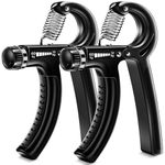 Grip Strength Trainer, 2 Pack 11-132 lbs, Forearm Strengthener, Hand Squeezer Adjustable Resistance, Hand Grip Strengthener for Muscle Building and Injury Recovery