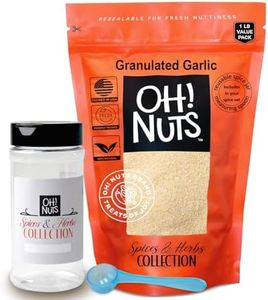 Oh! Nuts Granulated Garlic, 16 oz Value Bag - Includes Empty Jar + Measuring Spoon, Extra Fresh & Aromatic - Used by Top Chefs