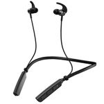 Bouncefit Bluetooth Wireless Neckband, 35 Hours Continuous Playback Battery, Fast Charge, IPX7, Low Latency, Active Noise Cancellation, Magnetic Earbuds with Mic Earphones (Black)