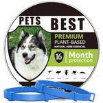 2 Pcs Dog Repellent Collar, Dog Repellent Treatment Collars, Adjustable Waterproof Collar for Dog, One Size Fits All Breeds, 16 Months Protection (Blue, General)