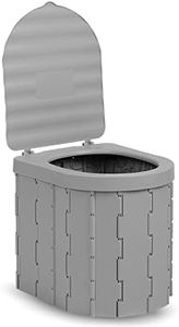Kitwe Portable Camping Toilet for Adults with Reusable Collapsible Liner, Porta Potty with Lid and Toilet Paper Holder for Camping, Hiking, Fishing, Long Road Trips, Outdoor Activities