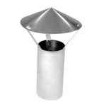 Kamino-Flam Ø 120 mm Chimney Cap, Hot-dip Aluminised (FAL) Rain Cowl, Rain Cover Protector Cap, EN 1856-2 Standard, approx. 12 x 12 x 40 cm, Silver