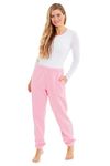 INSIGNIA Ladies Jogging Pants Lounge Trousers (UK, Alpha, S, Regular, Regular, Pink Elasticated Bottom)