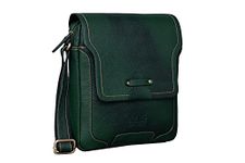 BRAND LEATHER Genuine Leather Cross Body Unisex Sling Bag (GREEN)