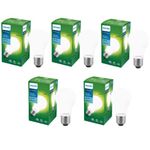 PHILIPS Full Glow Energy Saver Filament Glass E27 LED Bulb | 9-watt, 825 Lumen Full Glow Frosted Diffused LED Bulb, Cool Daylight, Pack of 5