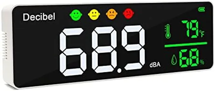 Decibel Meter Wall Hanging Sound Level Meter 11 inch Large LED Display Noise Temperature Humidity Meter with Alarm Icons Indicator Wide Applications for Classroom, Studio, Home, Factory