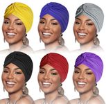 ASYBHYY Women Turban Cap Headwrap Hair Cover Hat Bonnet 6 Colors Lady Solid Pre Tied Knot Fashion Pleated Beanie Sleep Hat