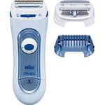 Braun Silk-épil 5 Lady Shaver, 3-in-1 Electric Shaver, Trimmer and Exfoliation System, Wet & Dry, 5-160, Blue