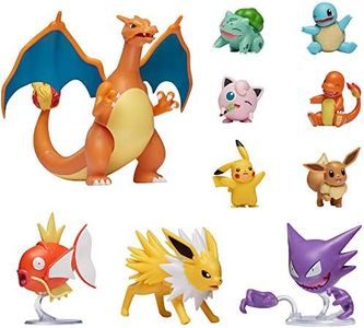 Pokémon Ultimate Deluxe Multi Lot de 10 Figurines Dracaufeu Carpador, Alpollo, Evoli, Glumanda, Schiggy, Pikachu, Bisasam, Pummeluff, Blitza, Officiel