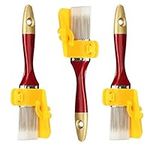 Algado 3 Pack Paint Brush, Edge Professional Brush with Wood Handle,Clean-Cut Paint Edger Brush,Stain Tool Brushs for Home Office Room Wall Ceilings DIY Painting