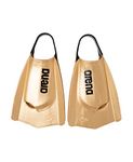 Arena Unisex Adult 50th Anniversary Powerfin Pro II Training Fins for Swimming Silicone Short Blade Open Heel Left/Right Custom Design, Size 6-7,Gold