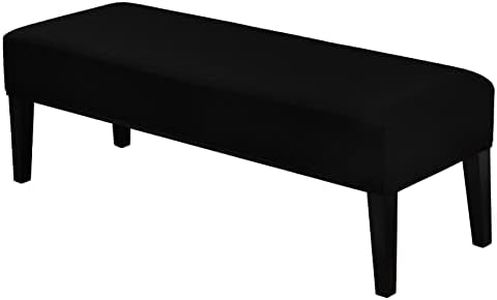 Lebaley Dining Bench Covers Stretch Jacquard Bench Slipcover Dining Bench Seat Protector Washable Dining Room Bench Cover Removable Dining Bench Protector for Kitchen Living Room Bedroom （Black