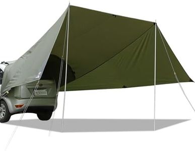 FEIWOOD GEAR Large SUV Awning for Camping with Aluminum Pole, 19 x 13.3ft Waterproof Tailgate Truck Canopy Sun Shade Car Awning for SUV,Van,MPV,Jeep,Backpacking