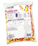 Howard Leight Laser-Lite Single-Use Earplugs Refill Pack, Polyurethane Foam, SNR 35 dB, Yellow and Magenta, One Size, T-Shaped, Uncorded, 1013047 (Refill Zip Top Bag of 200 Pairs)