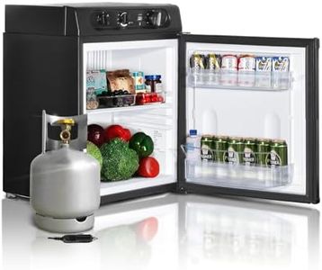 SMETA 40L Propane Camper Refrigerator, 12V Mini Propane Fridge for RV Camper Truck Trailer, 3-Way 240V/12V/LPG Mini Fridge, 1.4 Cu.Ft, Black