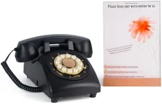 RetroVox Audio Guest Book Wedding Phone Guestbook and Signage Record Customized Audio Messages with Voicemail, Vintage Style for Bridal Shower, Birthday Party, Baby Shower (M Black)