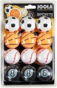 JOOLA Table Tennis Balls Sports Set in Sports Design 40 mm 3-Star Training Quality - Even Ball Bounce, Colourful,