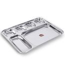 URBAN KRAFT 6in1 Stainless Steel Plates with Compartments/Bhojan Thali/Partition Plates Set of 6 for Lunch/Dinner Thali Pack of 6 - Extra Deep Mess Tray