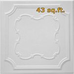 Styro Pro Decorative Styrofoam (Polystyrene) Ceiling tiles RM 74 to cover popcorn, pack of 16 (covers 43 sq ft). Easy DIY Glue up Application on Any Flat Surface or Popcorn Ceiling.