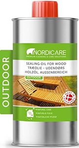 Nordicare Sealing Wood Oil for Outdoor Garden Furniture - Teak Oil for Wood Outdoor Furniture - Suitable for All Outdoor Types of Wood, Danish Oil for Wood Exterior Protection - Easy to Apply 16.9 Oz