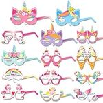 DPKOW 28pcs Unicorn Party Glasses Masks for Girls Birthday Party Favor Unicorn Party Costume Accessories Unicorn Photo Props