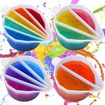 LET'S RESIN Silicone Split Cups,4Pcs Thicken&Reusable Resin Mixing Cups with 2-5Channels,Dividers Paint Supplies,Fluid Art for Resin Crafts,Acrylic Paint Pouring,Drawing, White