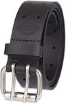 Dickies mens Leather Double Prong Belt, Black, 1X Waist 44 US