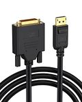 CableCreation DisplayPort to DVI Cable 6FT, DVI to DP Cable, DVI to DisplayPort Adapter Male to Male, 1080P 60Hz Full HD Gold-Plated DVI to DisplayPort Cable 6Feet