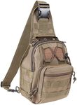 Qcute oxford fabric Multifunctional Unisex Chest Shoulder Satchel Bag,Tactical Sling Pack/Camping Shoulder Pack,Fit for iPod, iPad,iPhone 6 6Plus,MP3,S6 Android Smart Phone (khaki)