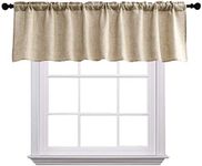 Curtain Valances for Windows Burlap Linen Window Curtains for Kitchen Living Dining Room 58 x 15 inch 1 Valance Linen Coffee