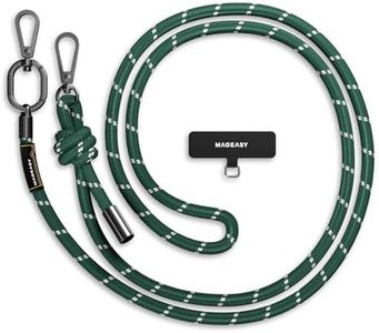 MAGEASY Universal Cell Phone Lanyard - Anti-Theft Thick Rope Crossbody Phone Strap for iPhone 16 Pro Max & Most Smartphones, for Men & Women | 8.3mm Alpine Green