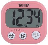 Tanita TD-384 PK Kitchen Study Learning Timer with Magnet, Large Screen, Loud Volume, 100 Minutes, Pink