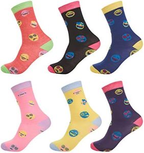 DARESAY Women's Crew Socks- Crew Socks for Women with Fun, Cute, & Colorful Patterns, Long Novelty Socks for Girls, 6-Pack.
