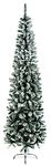 2m (6.5ft) Snow Flocked Spruce Pine Slim Christmas Tree in Green