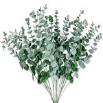 FARROWER 24 Pieces Artificial Eucalyptus Leaves Eucalyptus Stem Decorative Artificial Green Branches - For Wedding Floral Arrangements Home Decor