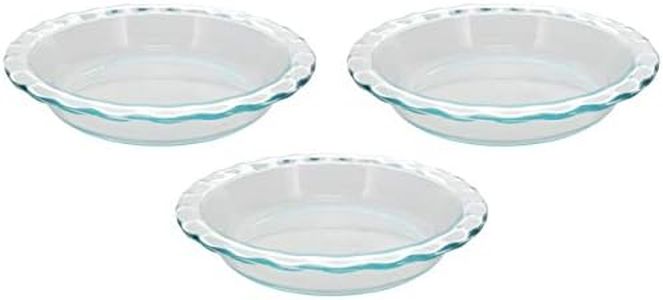 Pyrex Easy Grab 9.5" Glass Pie Plate (Pack of 3) Made in the USA