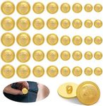 40 Pcs Gold Buttons for Blazer, Vintage Sewing Buttons for Jeans Suits Sport Coat Uniform Jacket (15/18/20/25mm)