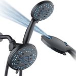 AquaCare AS-SEEN-ON-TV High Pressure 50-mode Rain & Handheld 3-way Shower Head Combo - Antimicrobial Nozzles/Tub, Tile & Pet Power Wash/Extra Long 6 ft. Stainless Steel Hose/ORB Bronze Finish