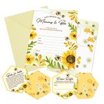 Joyful Toys Bee Baby Shower Invitations Set - Pack of 20 | Fill or Write In Blank Card with Diaper Raffle and Book Request Cards With Envelopes, Bumblebee Themed Party Supplies