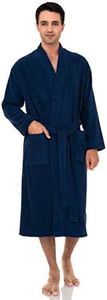 TowelSelections Men's Robe, Turkish Cotton Terry Kimono Bathrobe X-Large/XX-Large Twilight Blue