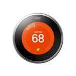 Nest Learning Thermostat 3rd Generation, Stainless Steel, Compatible with Alexa