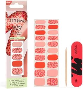 Mylee Gel Nail Wraps [Red Hot Spots] – 10 Autocollants en gel pré-durci pour une manucure instantanée. Sans lampe, sans éclats, brillants jusqu’à 14 jours, Facile à appliquer