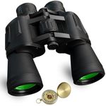 Binoculars for Adults 20x50 High Power HD Waterproof Large Eyepiece Binoculars with BAK4 Prism,FMC Lens,Compass Portable Binoculars for Bird Watching Football Sightseeing Climbing Hiking and Concerts