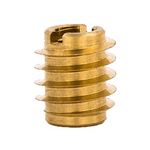 E-Z Lok Threaded Insert, Brass, Knife Thread, 8-32 Internal Threads, 0.375" Length (Pack of 25)