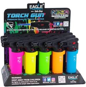 Eagle 4" Single Side Torch Gun Lighter Neon Colors Pack of 5