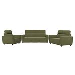 Wakefit Sofa Set | 3 Year Warranty | Sofa 6 Seater, 6 Seater Sofa for Living Room, Wooden Sofa Set 3+2+1 Seater - Belize(Reflection : Green)